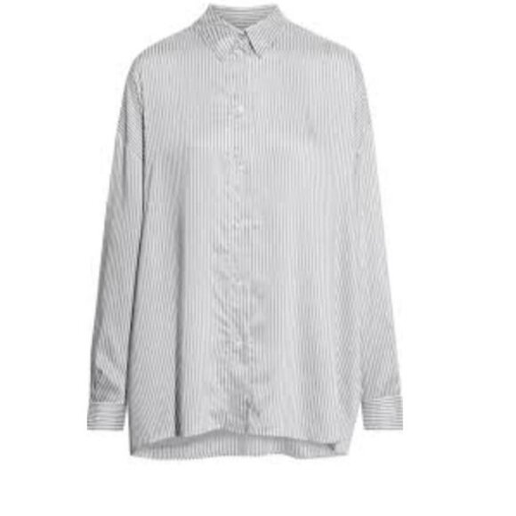 IRO PARIS Mixo Oversized Striped Voile Shirt in Stone Size 34 XS - Picture 1 of 3